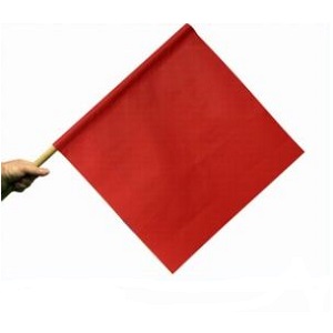 24" Red Vinyl Flag w/36" Wood Staff - Box of 25